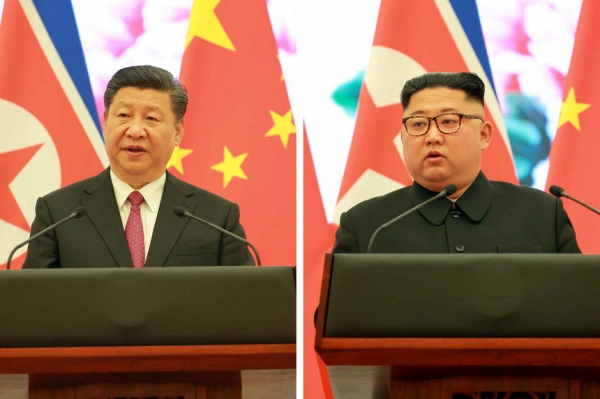 시진핑 중국 국가주석(왼쪽)과 김정은 북한 국무위원장 모습. / 사진=연합뉴스