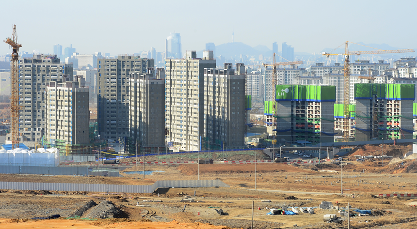 경기 성남시 수정구 위례신도시 개발지역에서 아파트 건설공사가 진행중인 모습 / 사진=시사저널e DB