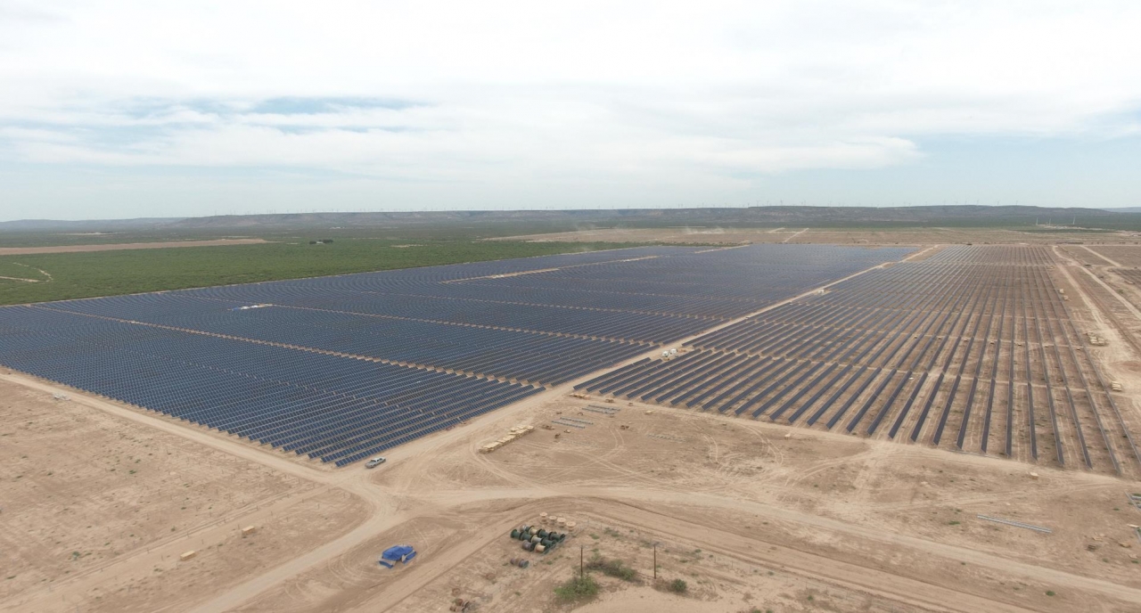 미국 텍사스 페코스 카운티 태양광 발전소. /사진=한화큐셀
