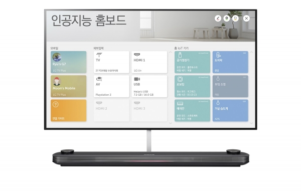 2019년형 LG 시그니처 올레드 TV W 제품 인공지능 홈보드. / 이미지 = LG전자
