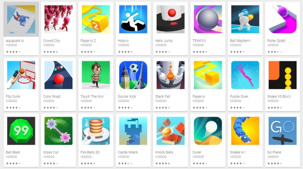 다양한 하이퍼 캐주얼 게임들. / 사진=구글 플레이스토어 캡처