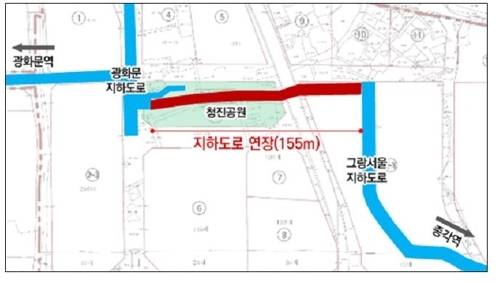 서울 청진 도시정비형 재개발구역 내 지하보행로 계획도 / 사진=서울시
