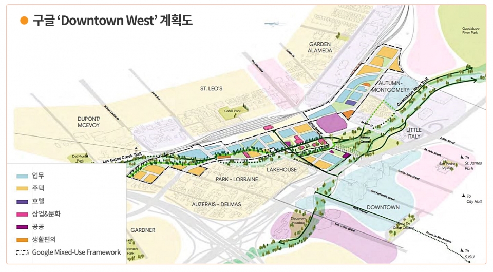/ 그래픽=이다인 지자이너, 출처=Google ‘Downtown West’ Plan ⓒ시사저널e