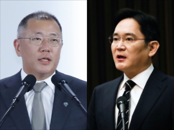 정의선 현대자동차그룹 수석부회장, 이재용 삼성전자 부회장. /사진=연합뉴스