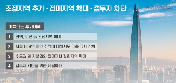 홍남기 부총리가 하루 전인 지난 11일 부동산 시장이 과열될 경우 추가대책을 내놓을 수 있다며 규제에 대한 적극적인 의지를 밝힘에 따라, 시장에서는 발표될 수 있는 추가대책 등을 예상하고 있다. / 그래픽=김은실 디자이너