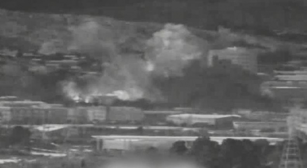 북한이 16일 오후 개성 공동연락사무소 청사를 폭파하고 있다.(제공=국방부)