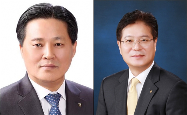 최광수 NH저축은행 대표이사 후보자(사진 왼쪽)와 서철수 NH농협리츠운용 대표/사진=농협금융지주