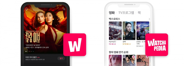 온라인동영상서비스(OTT) '왓챠'와 콘텐츠 추천 서비스 '왓챠피디아' / 사진=왓챠