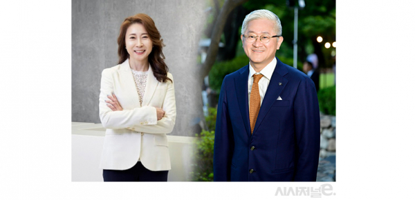 조정열 에이블씨엔씨 대표(왼쪽)과 서경배 아모레퍼시픽그룹 회장(오른쪽). /그래픽=김은실 디자이너