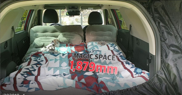 차박용으로 꾸며놓은 공간. / 사진=박성수 기자