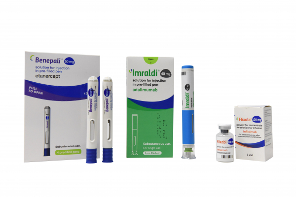 왼쪽부터 삼성바이오에피스 자가면역질환 바이오시밀러 베네팔리, 임랄디, 플릭사비. / 사진=삼성바이오에피스