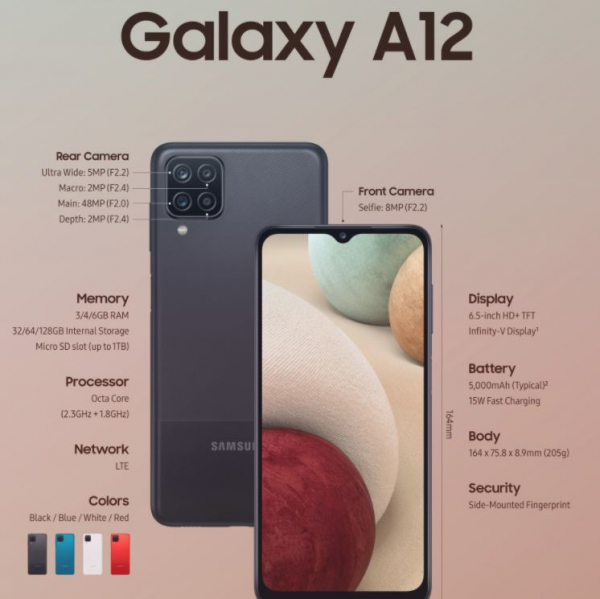 삼성전자 갤럭시A12 사양 /캡처=삼성 모바일 프레스