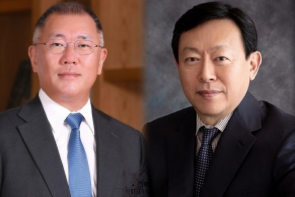 정의선 현대차그룹 회장, 신동빈 롯데그룹 회장. /사진=각 사