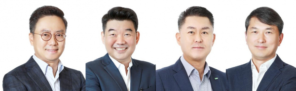 BGF그룹이 2021년 정기임원 인사를 단행했다. 왼쪽부터 홍정국 사장, 오정후 전무, 안기성 전무, 장영철 전무. / 사진=BGF