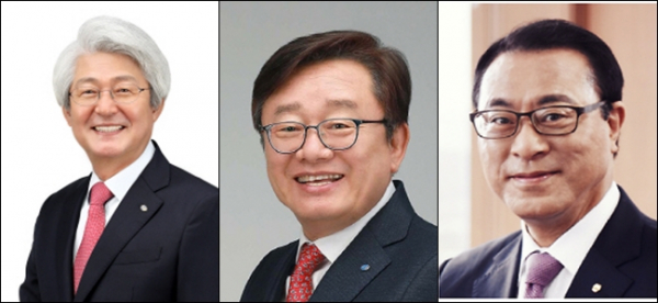 사진 왼쪽부터 차례대로 김태오 DGB금융지주 회장, 임성훈 DGB대구은행장, 유구현 우리카드 사장/사진=DGB금유지주, 우리카드