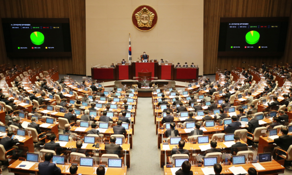 더불어민주당은 오는 9일 예정된 국회 본회의에서 국가정보원법, 경찰청법, 고위공직자범죄수사처법 등 개정안을 일괄 처리한다는 방침이다. /사진=연합뉴스