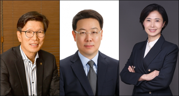 사진 왼쪽부터 이상래 NH농협은행 디지털금융부문장과 김준환 신한은행 Data Unit장, 김혜주 Mydata Unit장/사진=각 사