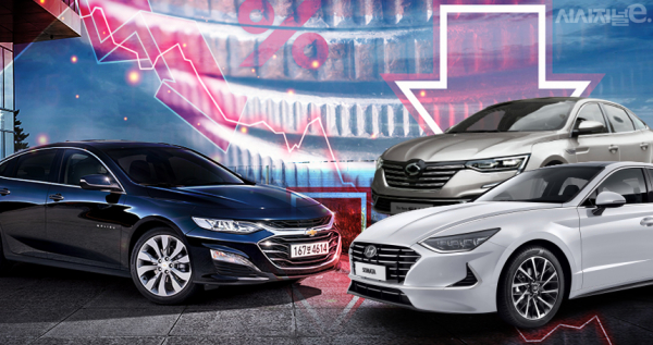 쏘나타, 말리부, SM6가 최근 대형화·고급화·SUV 추세에 입지가 좁아지고 있는 가운데,  디자인 부분에서도 혹평을 받으며 부진을 면치 못하고 있다. / 사진=김은실 디자이너