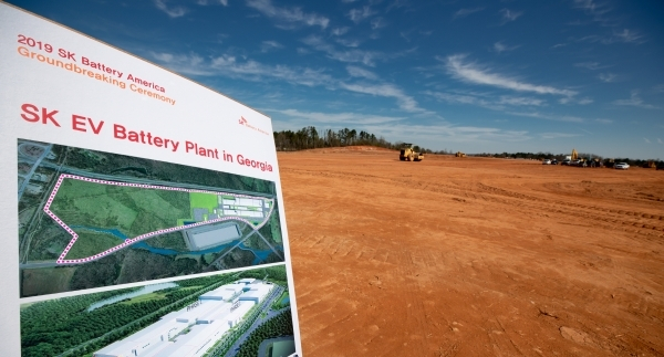 SK 배터리 사업의 역점기지 중 한 곳인 미국 조지아주 전기차 배터리셀 공장 부지.  /사진=SK이노베이션