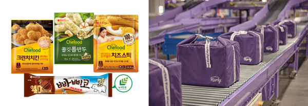 롯데푸드, 마켓컬리 등이 친환경 포장재로 바꾸고 있다. / 사진=각 사