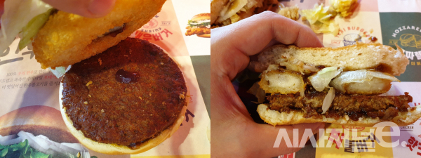 지난 3일 롯데리아 매장에서 주문한 '미라클 버거'. /사진=이호길 인턴기자