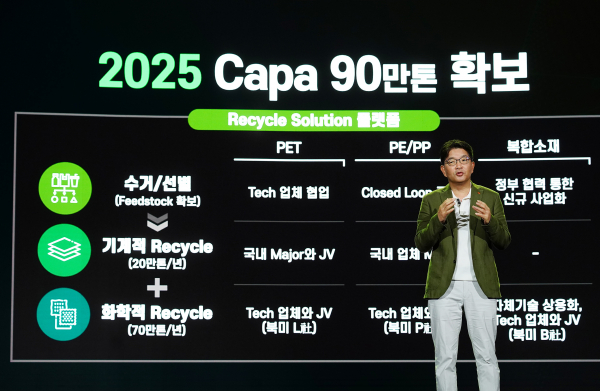 폐플라스틱으로 석유를 생산하는 등 재활용 기반의 화학사업 회사로 탈바꿈하겠다고 선언한 나경수 SK종합화학 대표. /사진=SK이노베이션