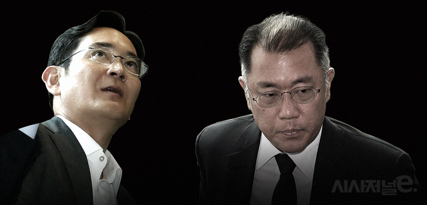이재용 삼성전자 부회장과 정의선 현대차 회장. / 그래픽=시사저널e