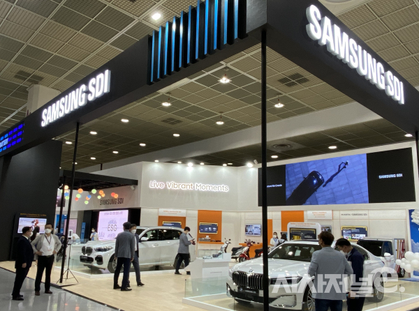 2021 인터배터리에 가장 큰 규모의 부스를 마련한 삼성SDI. /사진=김도현 기자