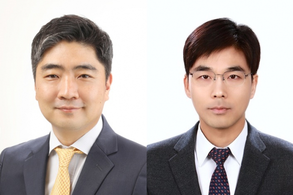 GC녹십자 배백식 경영전략실장(왼쪽)과 김지헌 사업개발본부장. / 사진=GC녹십자