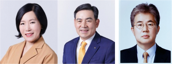 왼쪽부터 박정림·김성현 KB증권 각자 대표, 이영창 신한금융투자 대표. / 사진=각사