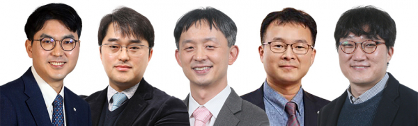 좌측부터 전승호 대표, 이창재 대표, 박성수 부사장, 장재원 본부장, 류재학 본부장. / 사진=대웅제약