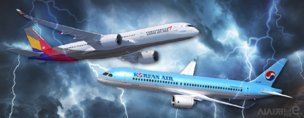 공정거래위원회가 대한항공과 아시아나항 기업결합심사를 내년으로 연기했다. / 사진=김은실 디자이너