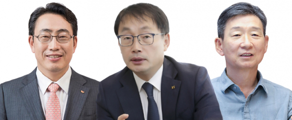 사진 왼쪽부터 유영상 SK텔레콤 대표, 구현모 KT 대표, 황현식 LG유플러스 대표 순 / 사진 = 각사