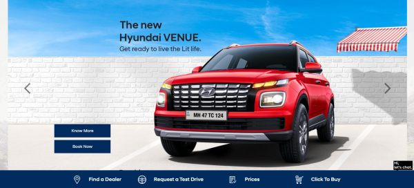 현대자동차 인도법인에 공개된 신형 베뉴. 팰리세이드와 패밀리룩을 이뤘다. / 캡쳐=현대자동차 인도법인 공식 홈페이지