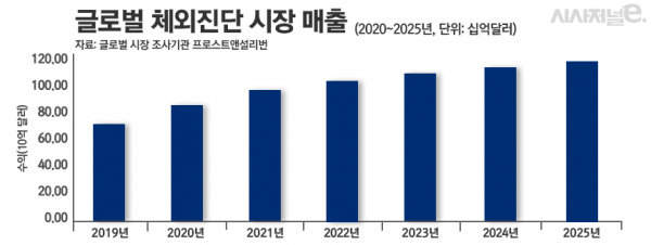 글로벌 체외진단 시장 매출 규모./ 그래프=정승아 디자이너