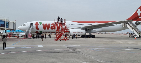 티웨이항공 중대형 항공기 A-330-300. / 사진=박성수 기자