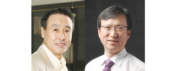 권기범 동국제약 회장(왼쪽)과 윤성태 휴온스그룹 회장. / 사진=동국제약, 휴온스