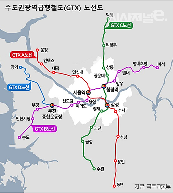 GTX 노선도 / 이미지=시사저널E DB