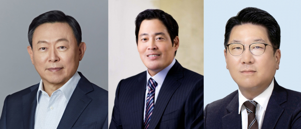 왼쪽부터 신동빈 롯데 회장, 정용신 신세계그룹 부회장, 정지선 현대백화점 회장. / 사진=각 사