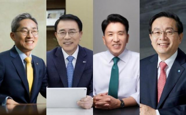 윤종규 KB금융지주 회장, 조용병 신한금융지주 회장, 함영주 하나금융지주 회장, 손태승 우리금융지주 회장 / 사진=각 사
