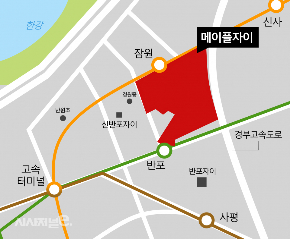 ‘메이플자이’ 위치도 / 그래픽=시자저널e