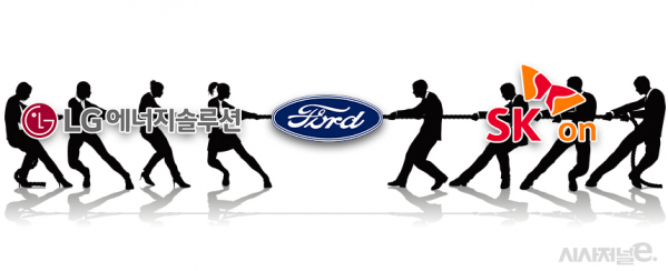 11일 업계에 따르면 미국 완성차업체 포드의 튀르키예 공장 협력사로 SK온 대신 LG에너지솔루션이 거론되고 있다. /디자인=정승아 디자이너