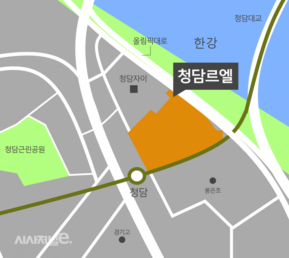 ‘청담르엘’ 위치도 / 그래픽=시사저널e
