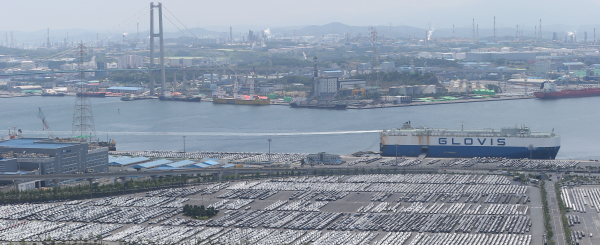 수출을 준비하는 현대차 차량 모습. / 사진=연합뉴스