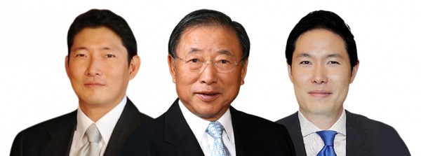 (왼쪽부터) 효성그룹 조현준 회장, 조석래 명예회장, 조현상 부회장/그래픽=김은실 디자이너