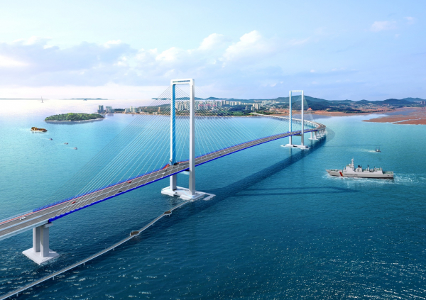 포스코의 교량전용후판과 기가스틸 등으로 포스코건설이 시공 예정인 ‘제3연륙교’ 조감도. / 사진=포스코