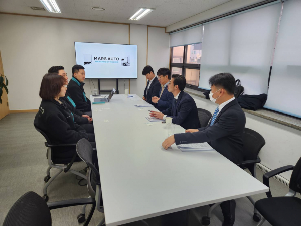 16일 서울 서초구 마스오토 본사에서 자율주행 트럭 실증 현장방문이 진행됐다. / 사진=최성근 기자