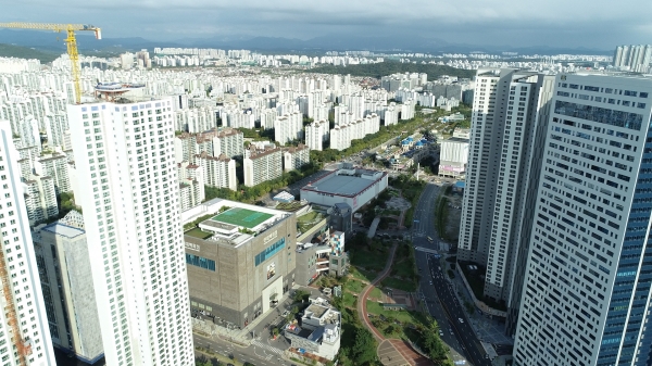 지난 10월 5일 드론으로 촬영한 경기도 고양시 일산신도시 광경 ⓒ시사저널e
