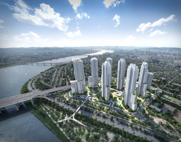 삼우가 제시한 압구정2구역 재건축 설계안 조감도