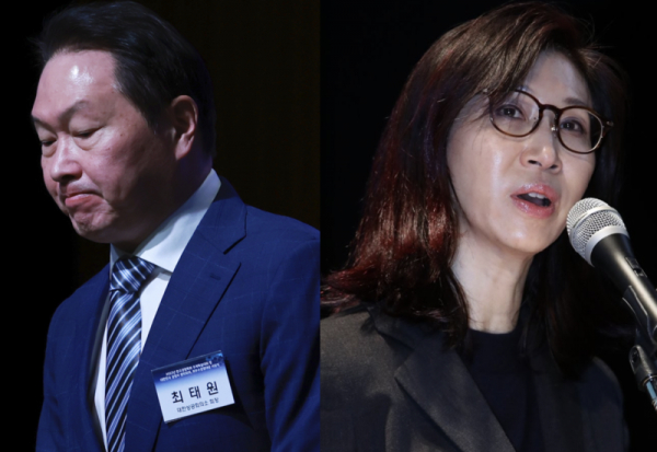 최태원 SK그룹 회장(왼쪽)과 노소영 아트센터 나비 관장. / 사진=연합뉴스